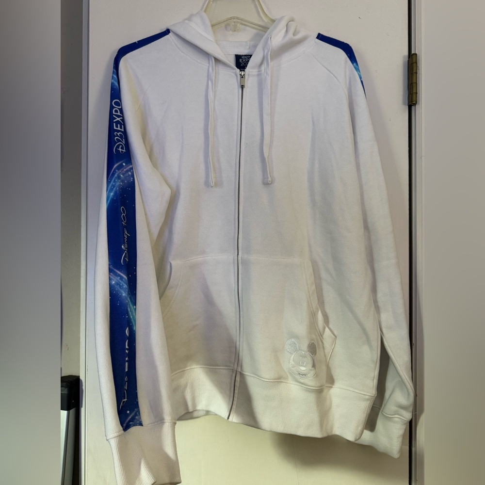 Disney D23 Expo White Zip-Up Hoodie - Size Medium
